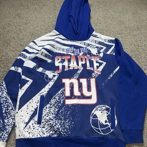 Men's NFL x Staple Blue New York Giants All Over Print Pullover Hoodie XL